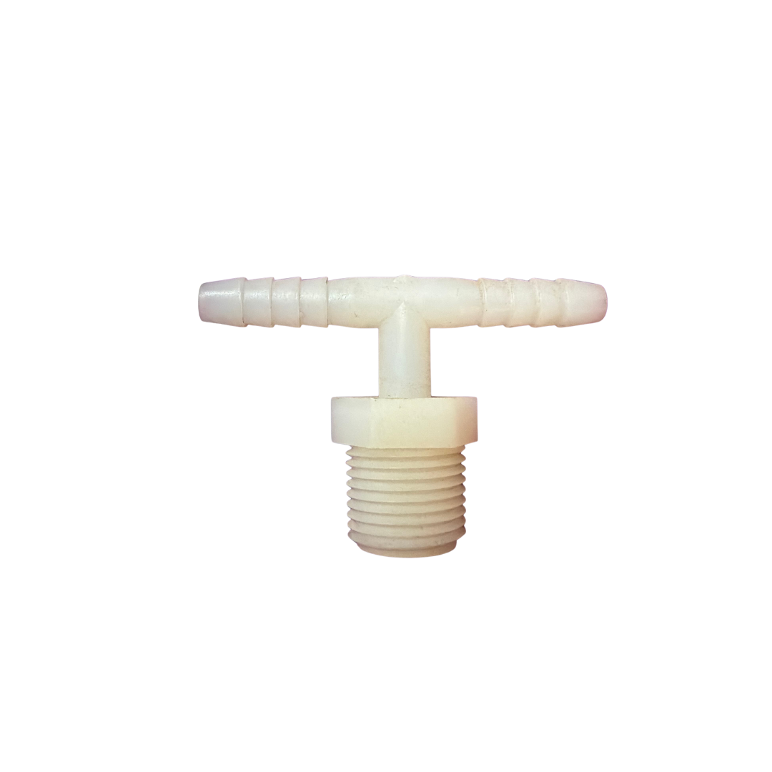 TEE-3/8 M THREAD X 1/4 BARBED