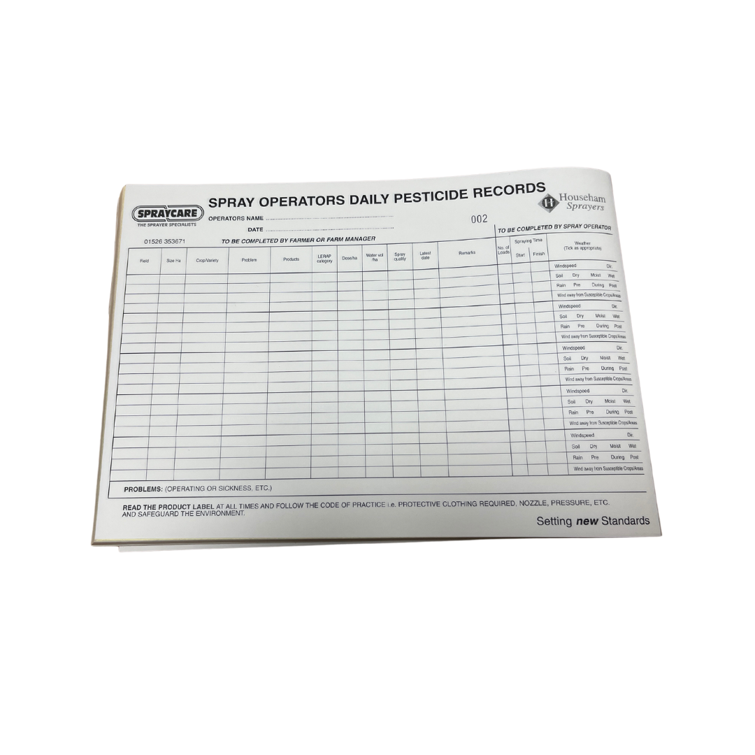 SPRAY OPERATOR RECORDS